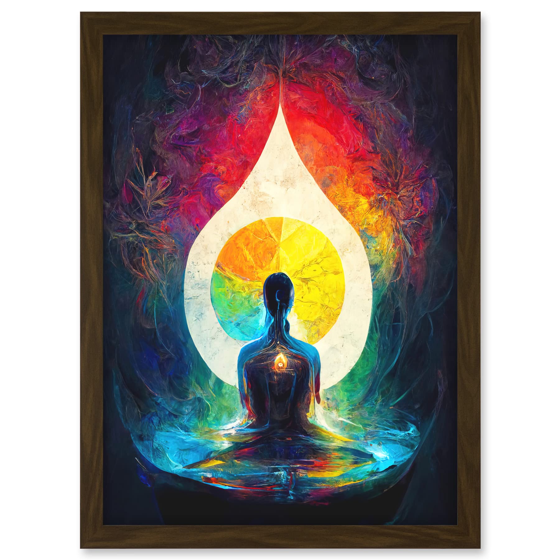 Doppelganger33 LTD 7 Chakra Meditation Energy Rainbow Relaxation Artwork Framed A3 Wall Art Print