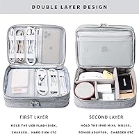 Vista 3 de Lanola Travel Cable Organizer Bag, Electronic Accessories Case Portable Double Layer Cable Storage Bag for Cord,phone,Charger, Flash Drive, Phone