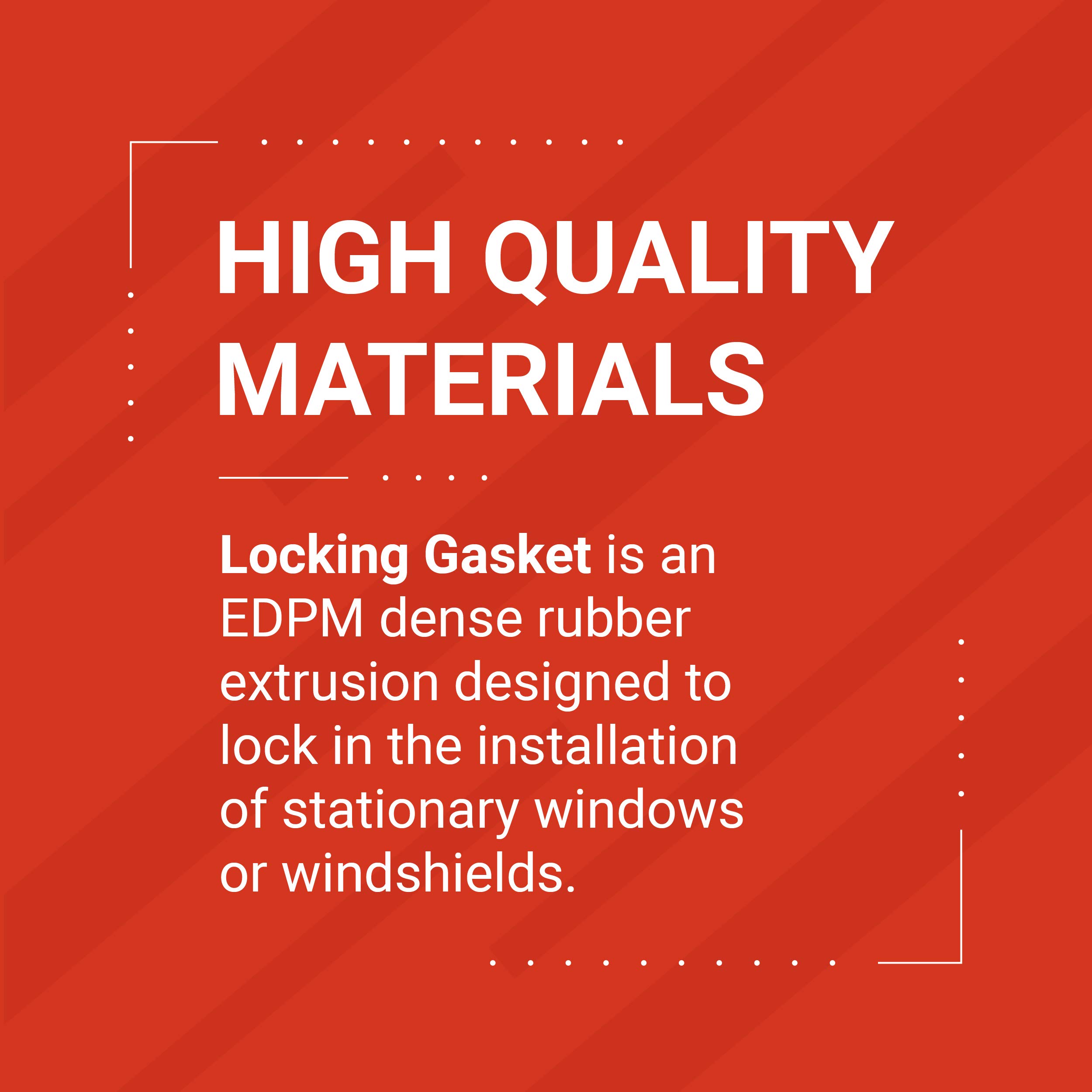 TrimLok EPDM Dense Rubber Window Locking Gasket Fits 1/4” Glass and 1/4” Panel Edge, 25