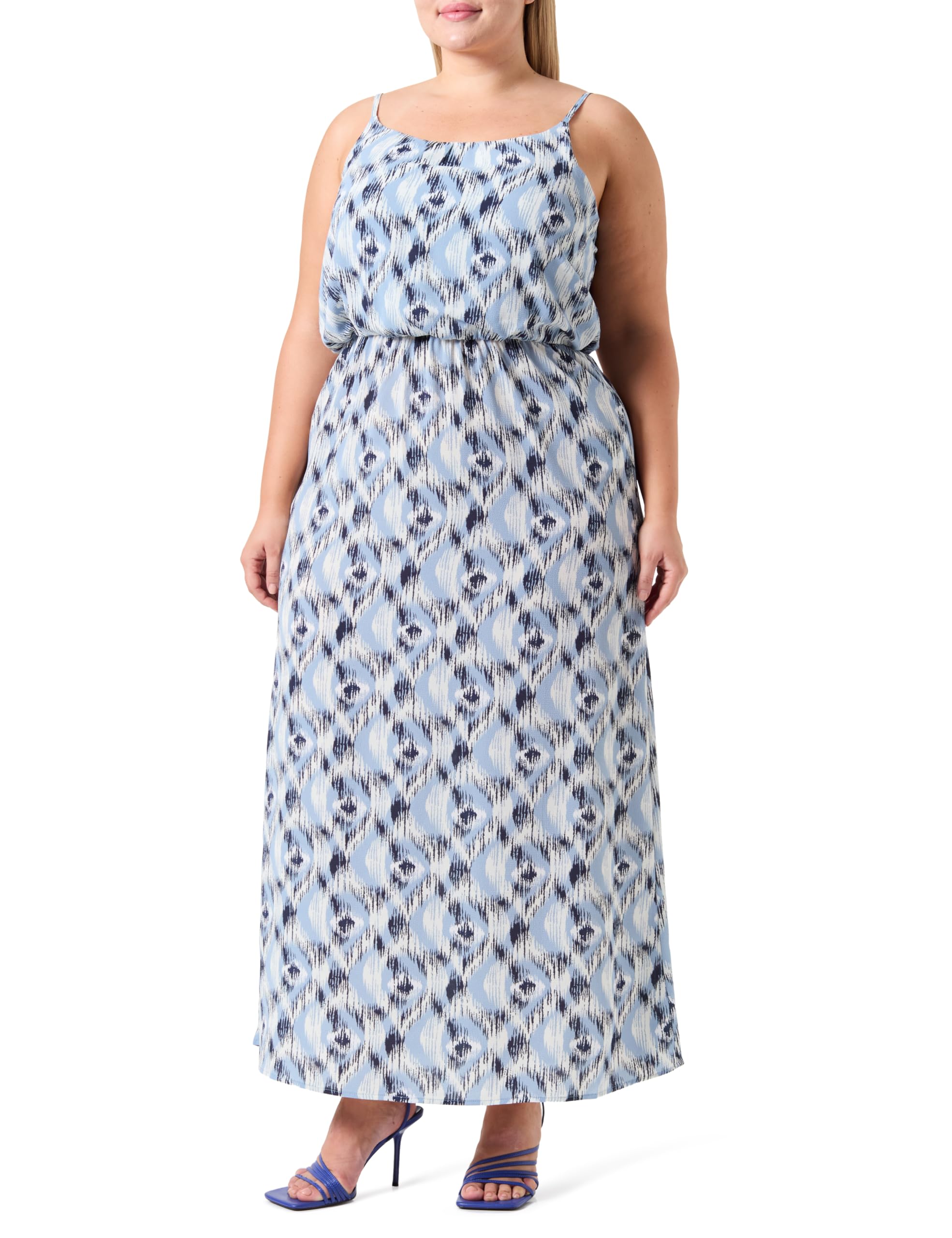 ONLY Onlwinner S/L Maxi Dress Noos Ptm, Blue, 18