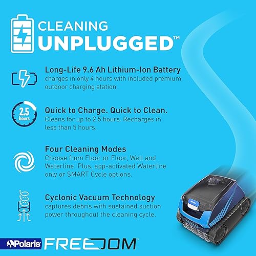 Miniatura 3 de Polaris Freedom - Limpiador robótico inalámbrico para piscinas, sin cables para todas las piscinas enterradas de hasta 50 pies, cuatro modos