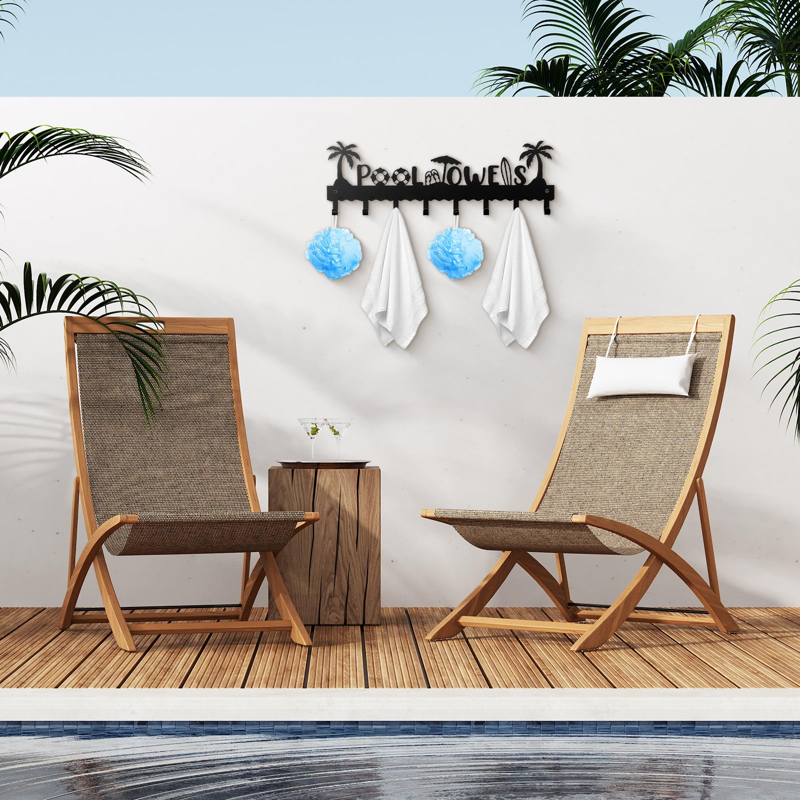 Metal Pool Towell Rack Snapklik.com : Capoda Pool Towel Rack Metal Towel Hooks Wall Mounted ...