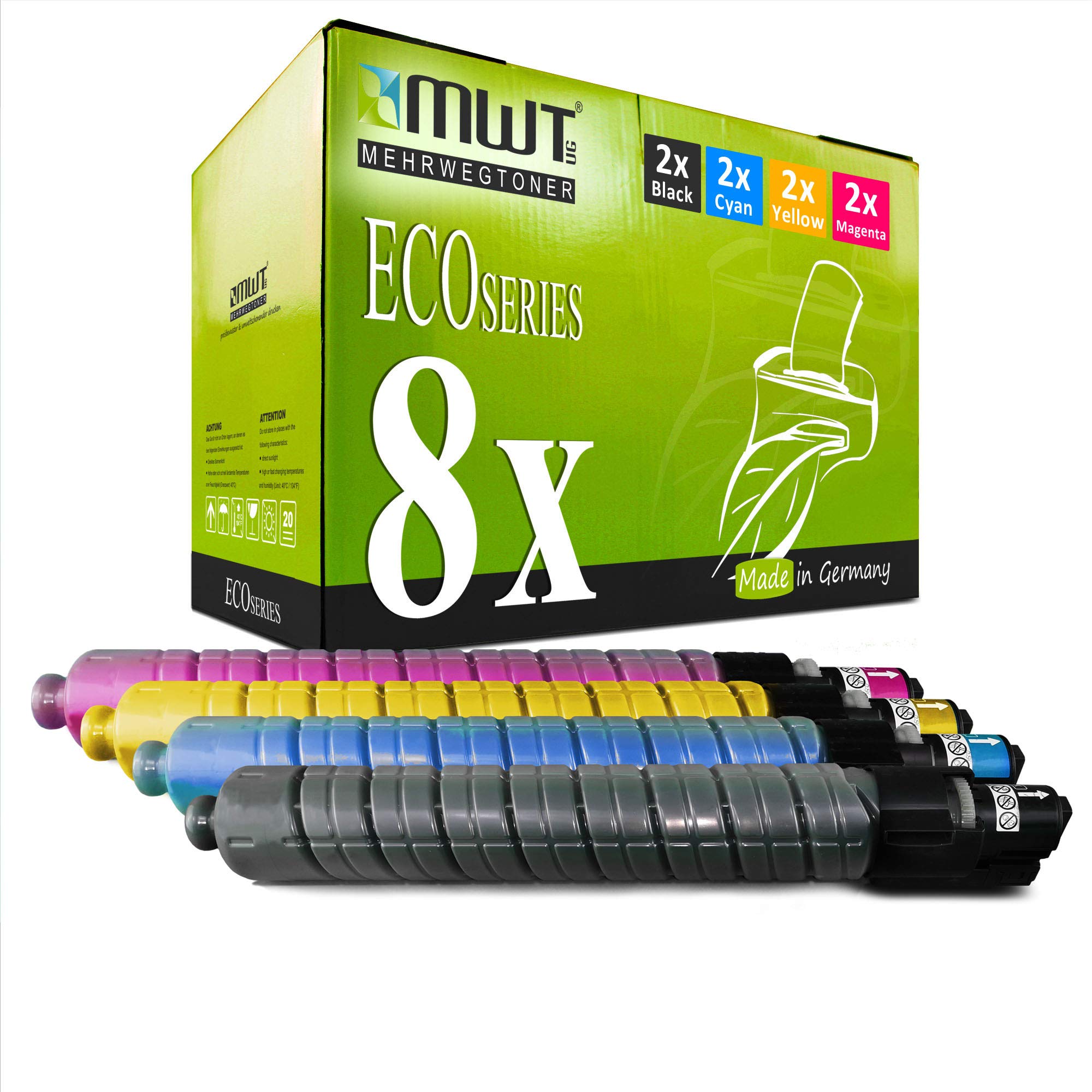 Toner Ricoh MP C3001 MWT Pack de 8 Consommables pour Rendre Vos Documents Professionnels Fluides - 8