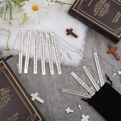 Miniatura 7 de Thenshop 10 marcapáginas cristianos de Navidad, marcapáginas de la Biblia, regalos de iglesia, marcadores inspiradores de versículos bíblicos,