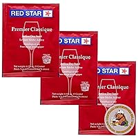 Vista 1 de Red Star Premier Classique - Levadura de vino (paquete de 3) – Ideal para hacer sidra de vino Mead Kombucha en casa – 0.18 oz sobres – Saccharomyces