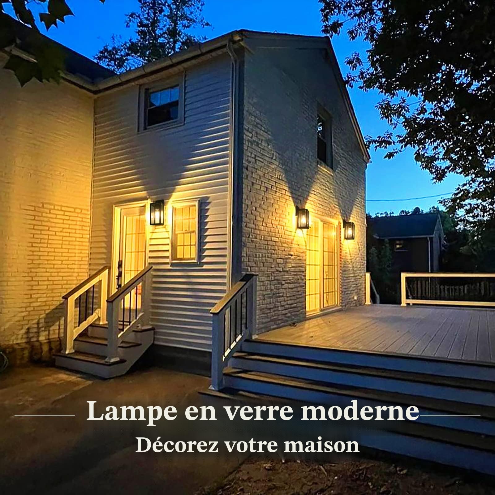 HLFVLITE Mur Extérieur En Aluminium Léger Porche, Entrée, Porte, Terrasse Et Garage - Ip44 Étanche, Max 60w E27 Noir
