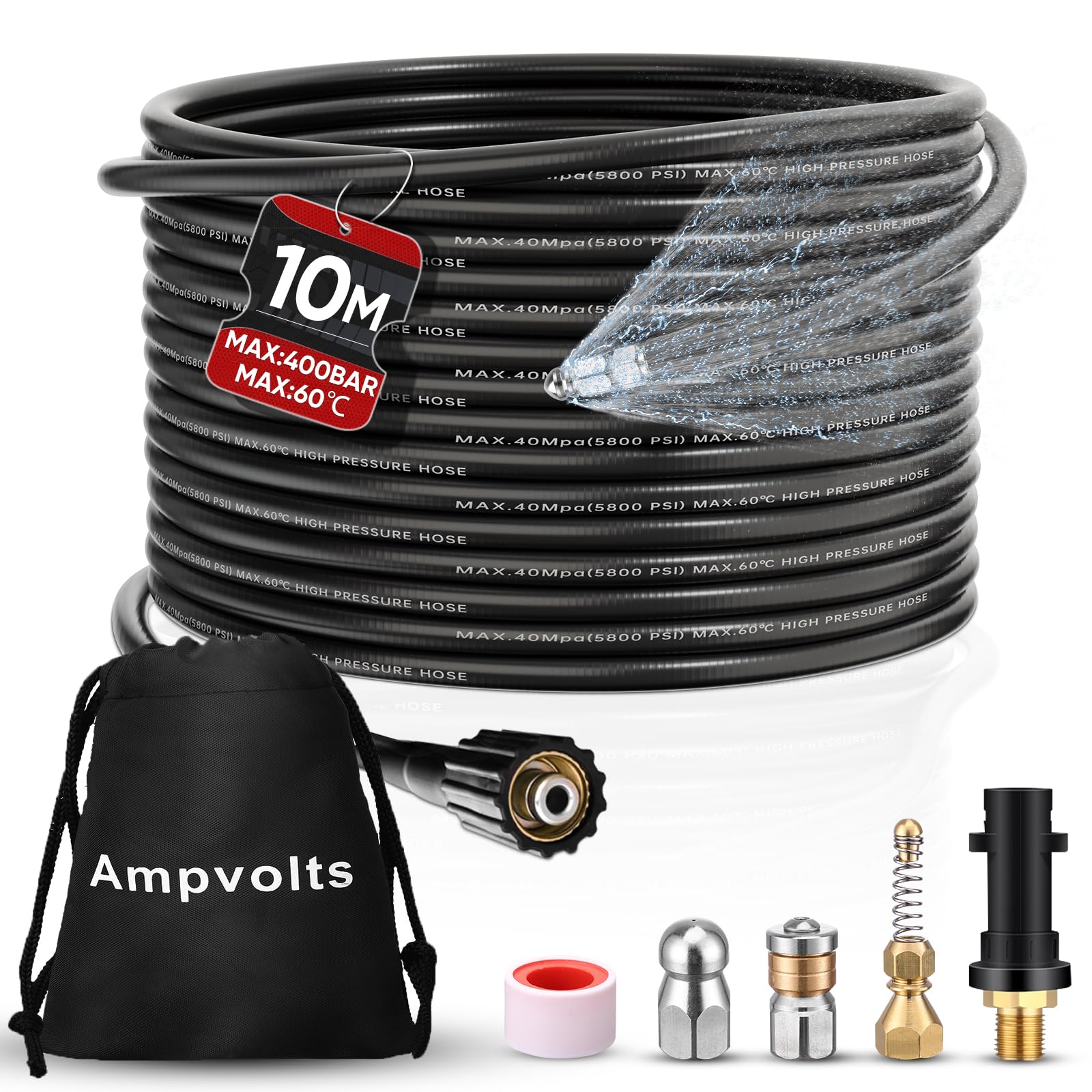 Amazon.co.jp: Ampvolts ケルヒャー パイプクリーニングホース 10m