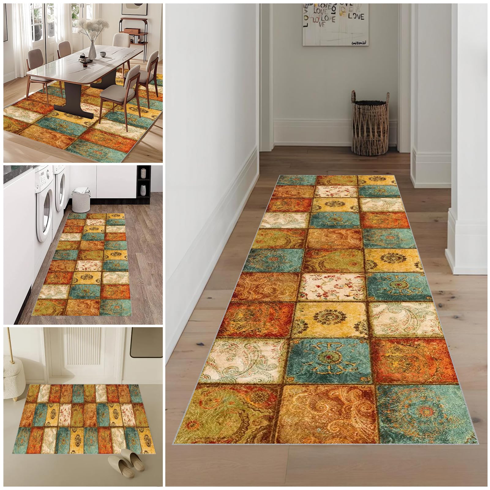 Lmyoieqm Carpet Runners for Hallways 40 x 80 cm Non Slip Kitchen Runner Rugs Washable Carpet Floor Mat Entrance Runner for Hallway Entryway Kitchen Absorbent Area Rugs for Kitchen Laundry Room