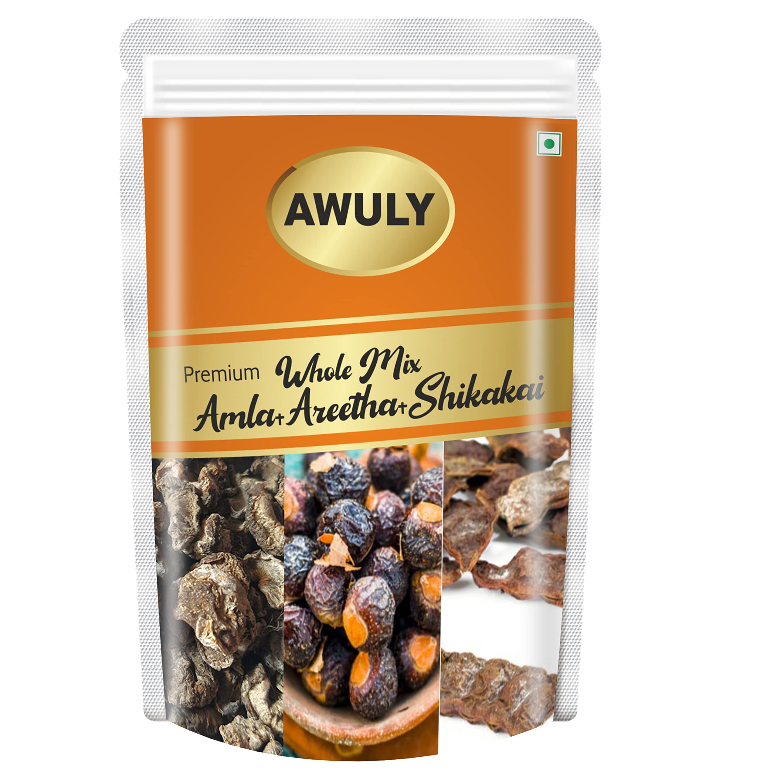 AWULY Raw Reetha, Amla, Shikakai |100% Natural Whole Dried Shikakai, Reetha Nuts, Amla | Hair growth | Hair & Skin Care | Skin Brightening Pure raw form (1000gm)