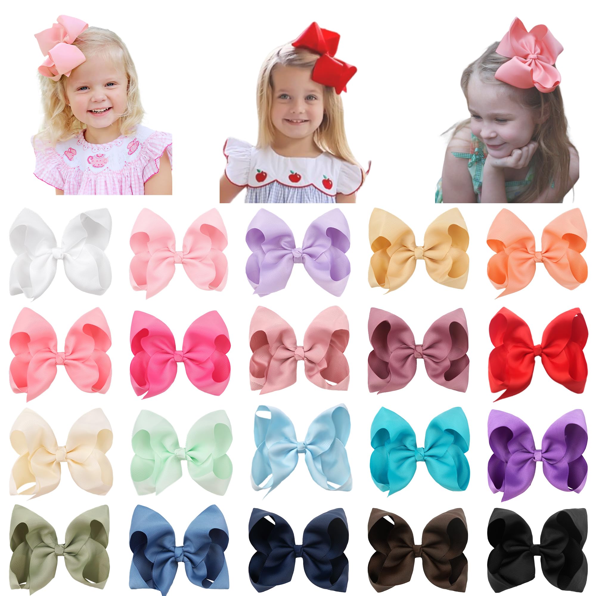 CÉLLOT 20PCS Big 6 Inch Hair Bows - hair accessories | Mubboo