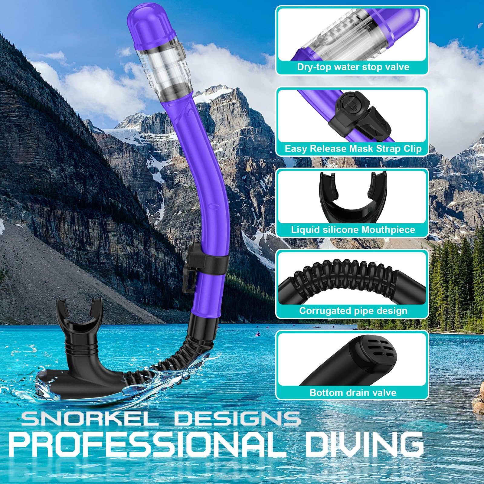 iParaAiluRy Maschera Snorkeling Maschera Subacquea Adulti con Maschera Antiappannamento e Snorkel, Maschera e Boccaglio Snorkeling per Snorkeling Nuoto e Immersioni