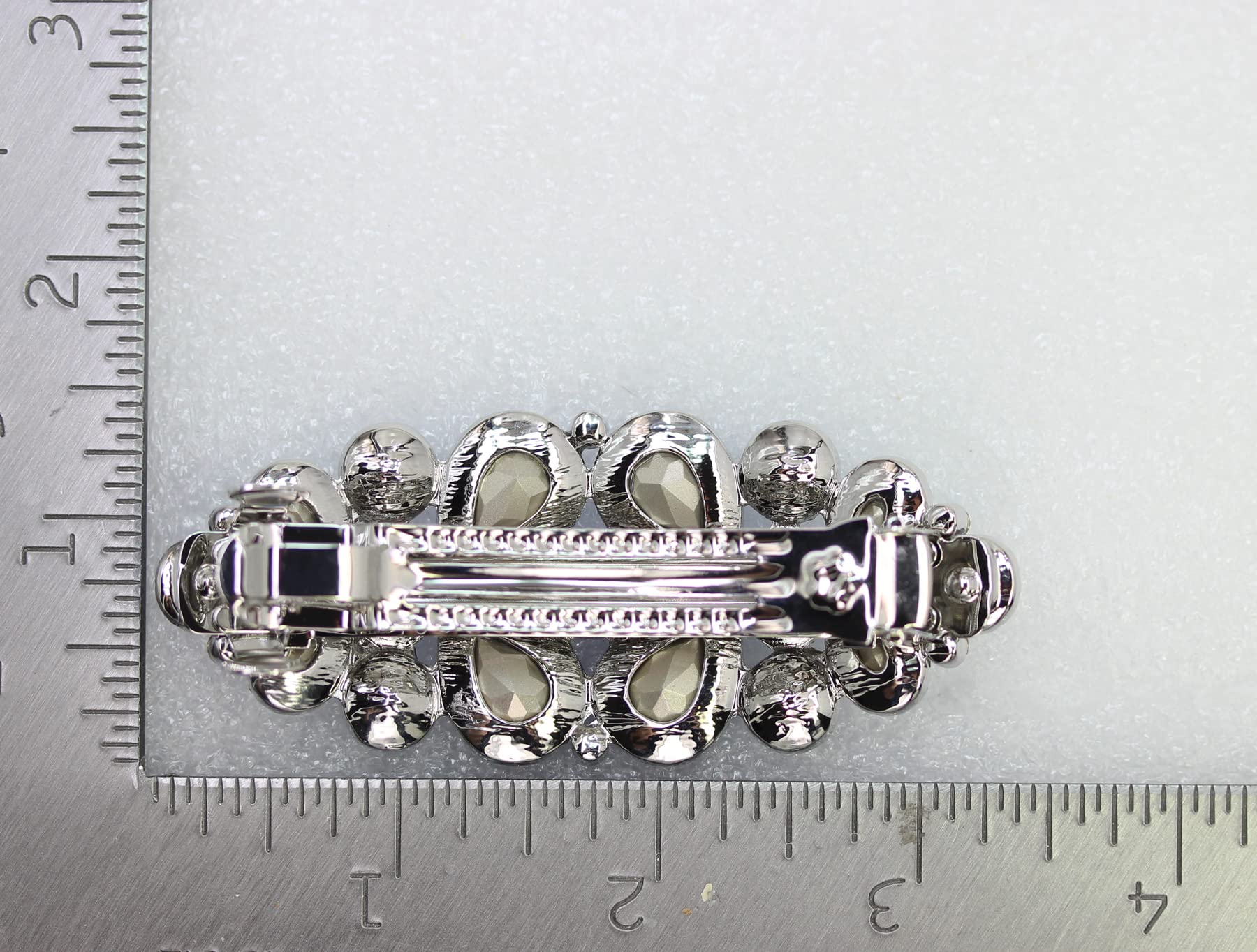 Faship Magnifique barrette à cheveux avec strass bleus et motif floral Bleu