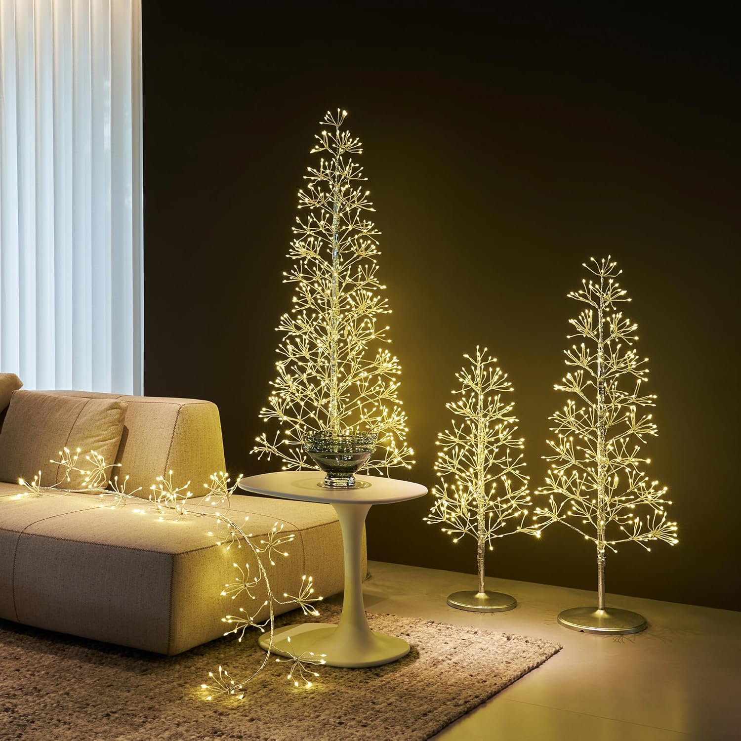 LITBLOOM Lighted Starburst Tree 720 Heavy Duty LED Lights, Silver Twig Tree with Lights 6FT for Home Fireplace Room Porch Christmas Decoration Inside Outside - Image 2