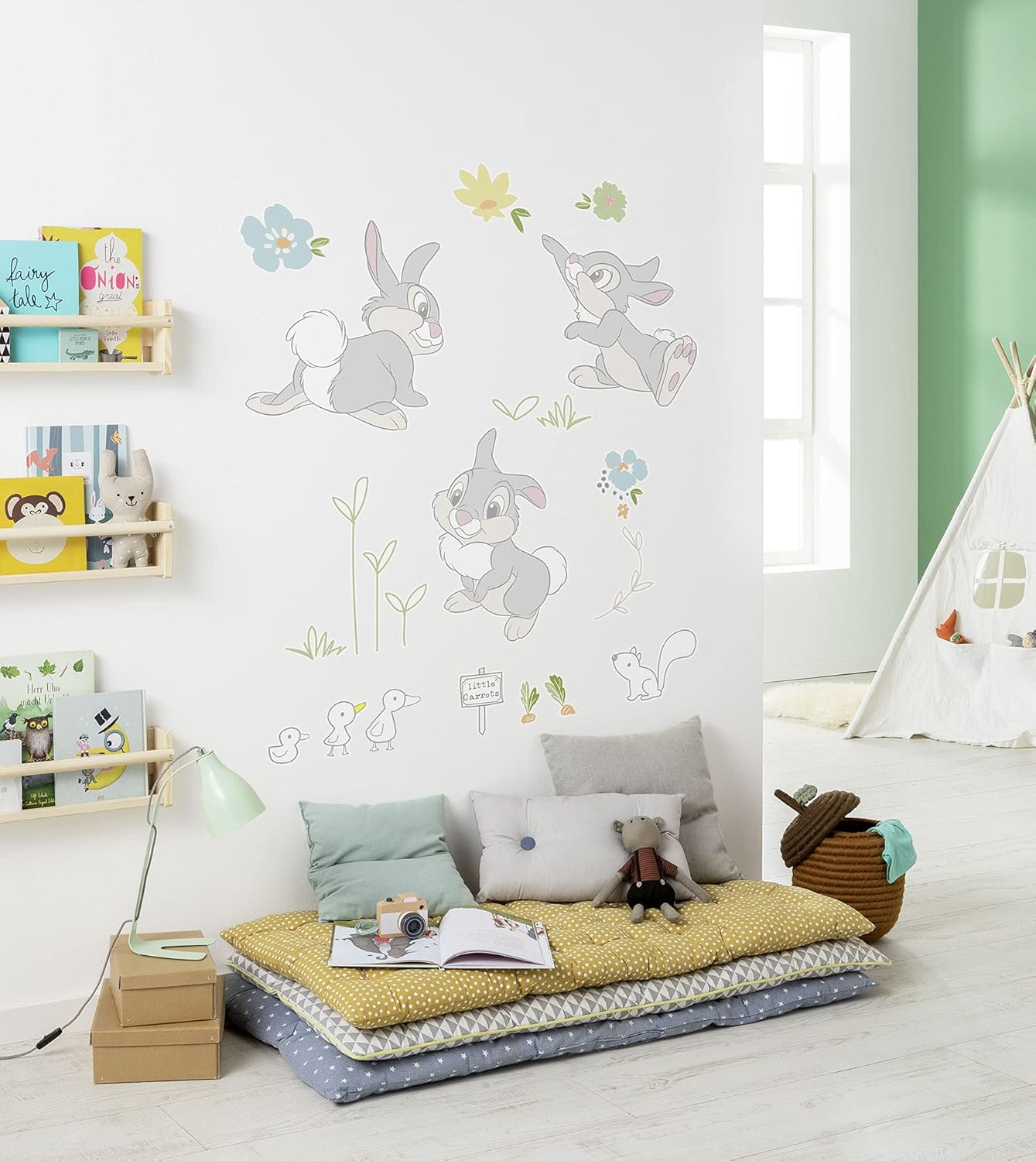 Disney Wall Sticker by Komar Thumper in The Garden 50 x 70 cm (Width x Height) 13 Pieces - Knocker Bambi Decorative Sticker Wall Sticker Wall Sticker Wall Decoration Children's Room - 14107h