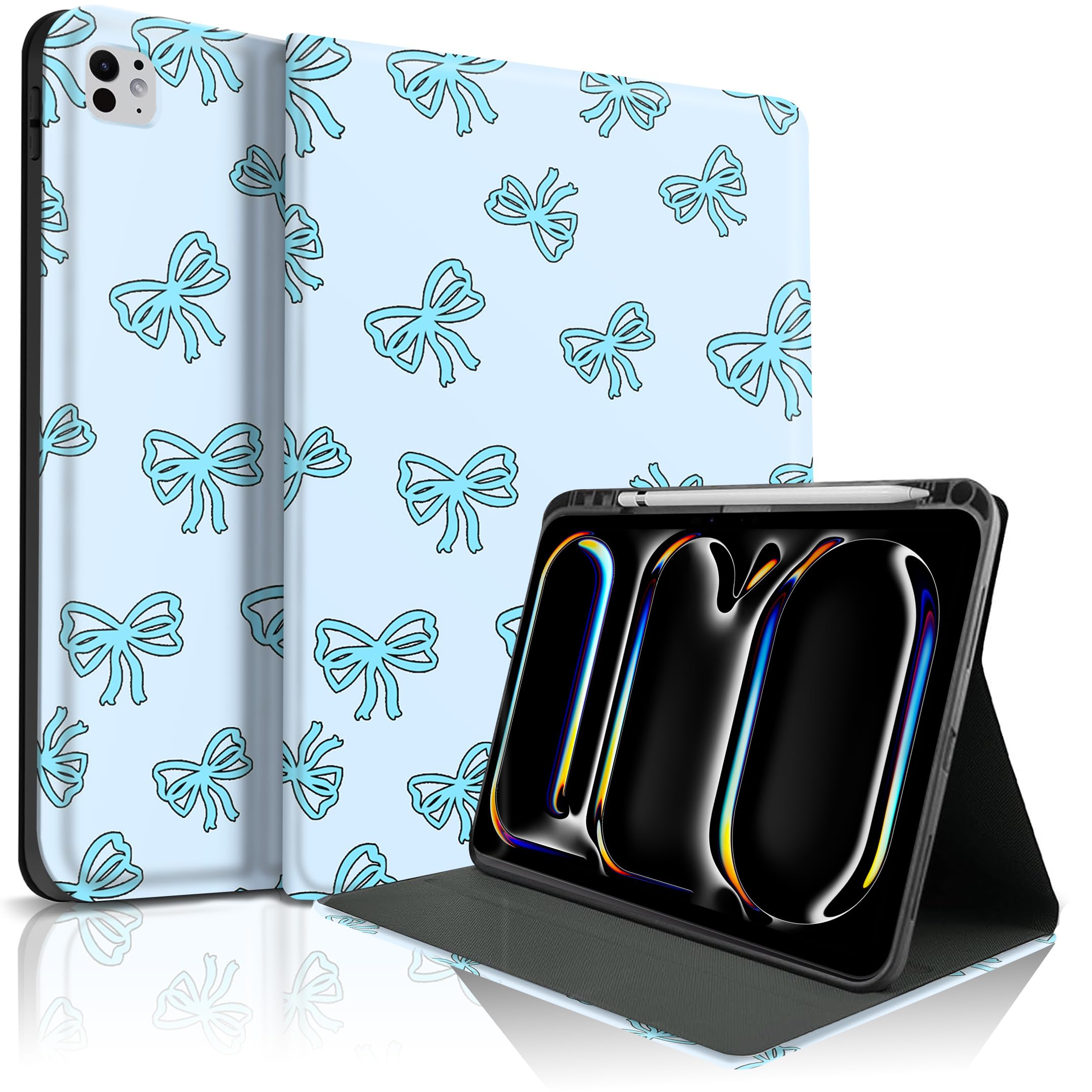 Idée cadeau iPad Pro 11 M4 2024, superbe étui nœud papillon chic - 8