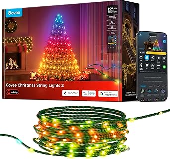 Holiday String Lights with Shape Mapping Function, 130+ Preset Scenes
