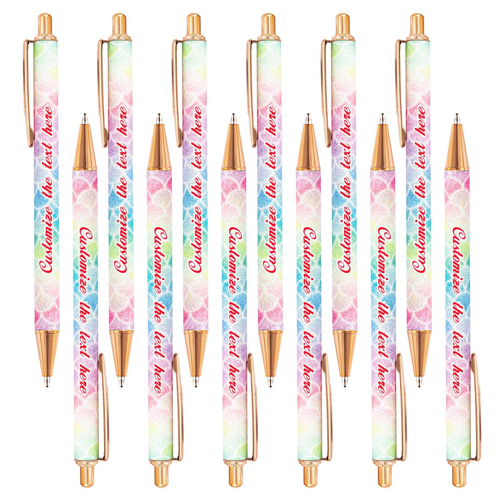 Personalized Ballpoint Pen with Text - Custom Ballpoint Pen for Women - Black Ink - Comfortable Grip - Cute Glitter Pen for Coworker, Student - Pretty Gift Pen - Personalized Writing Pen - 96PCS