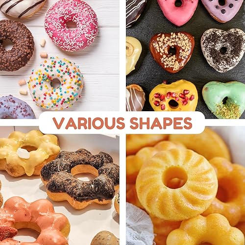 Miniatura 6 de Parmedu Molde para hornear donas molde antiadherente de 12 cavidades para hornear pasteles de acero al carbono, moldes de dona en forma de corazón