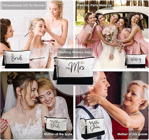 Miniatura 7 de BeeGreen Bolsa de lona para novia, regalos de dama de honor, despedida de soltera, regalo de compromiso con asa de cuero, regalo de despedida de