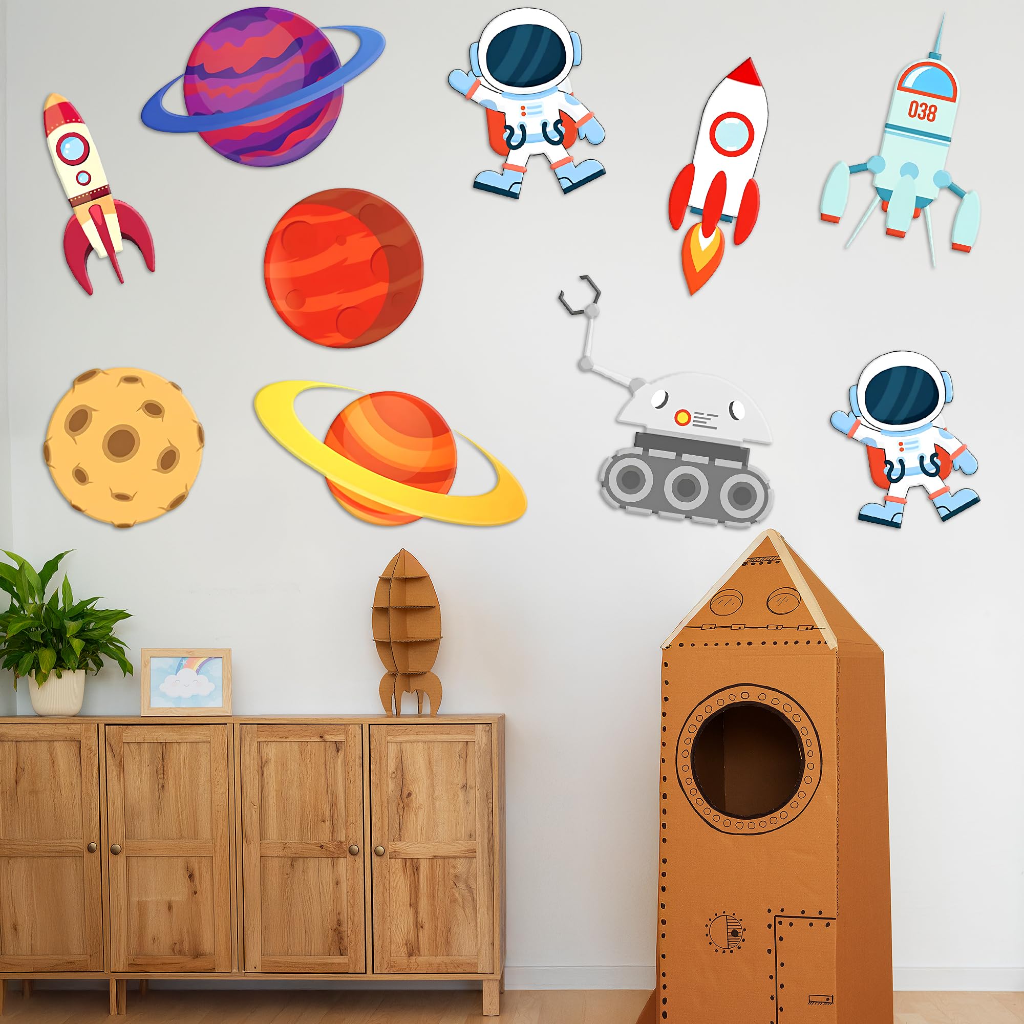 Party Propz Space Theme Birthday Decoration - 10Pcs, Cutouts For Decoration, Astronaut Birthday Decoration, Space Theme Birthday Decoration Kit, Birthday Decoration Kit For Boys