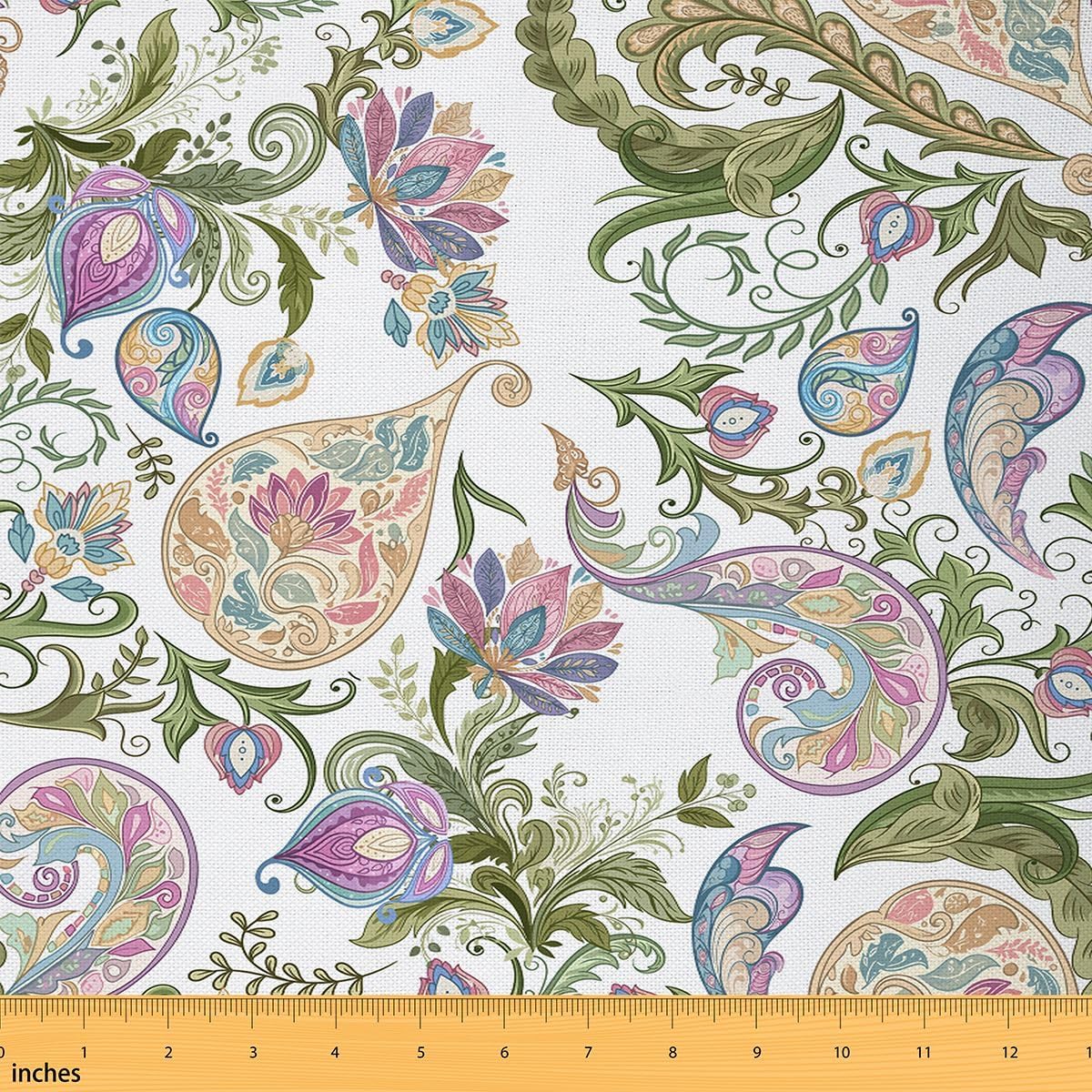 Flamingo Fabric by The Yard, Leaves Upholstery Fabric, Wild Animals Botanical Decorative Fabric, Spring Floral Indoor Outdoor Fabric, Retro Natural DIY Art Waterproof Fabric, Blue Green, 3 Yards