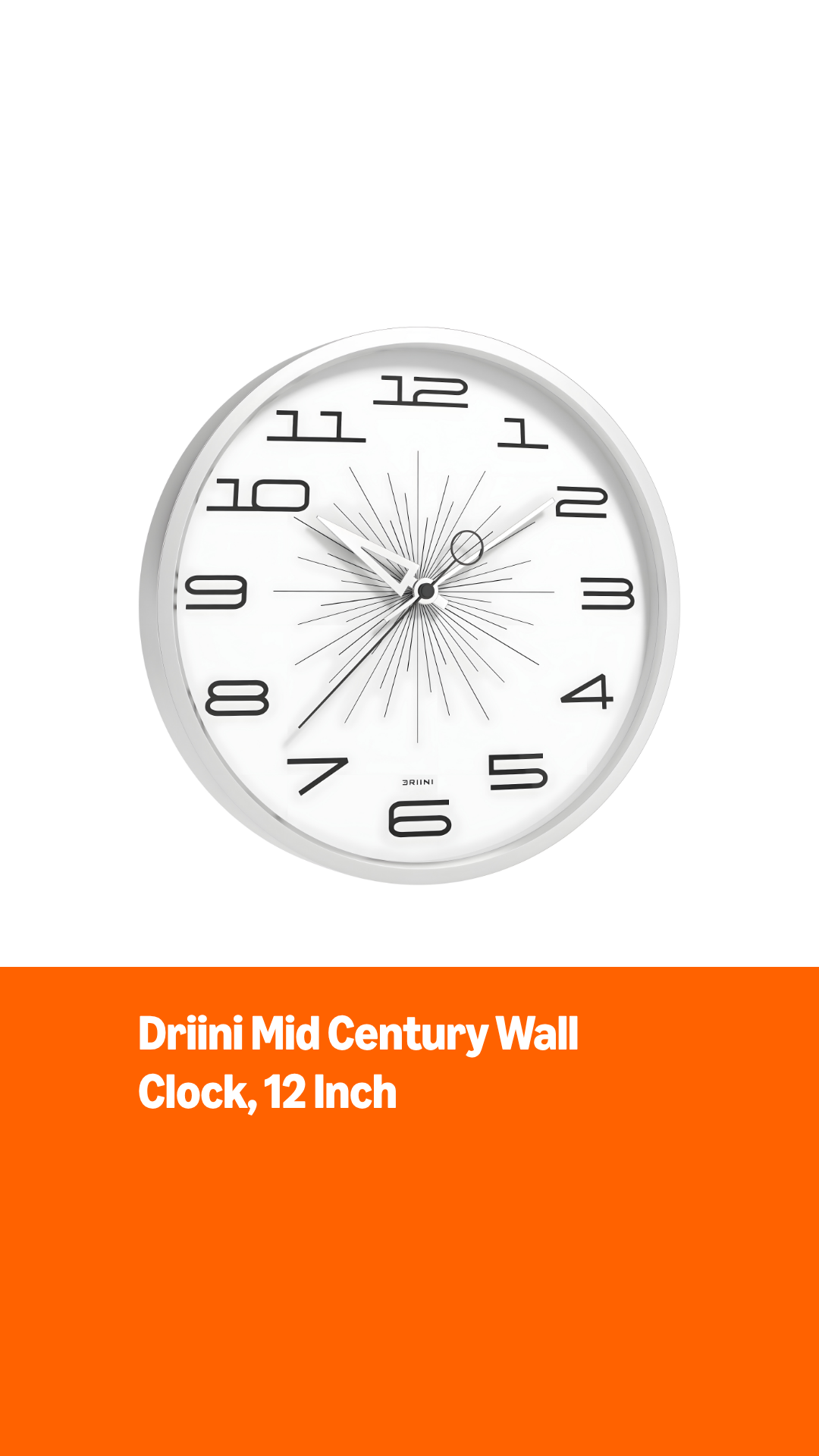 Reloj de pared analógico Driini 12 pulgadas silencioso miniatura 7