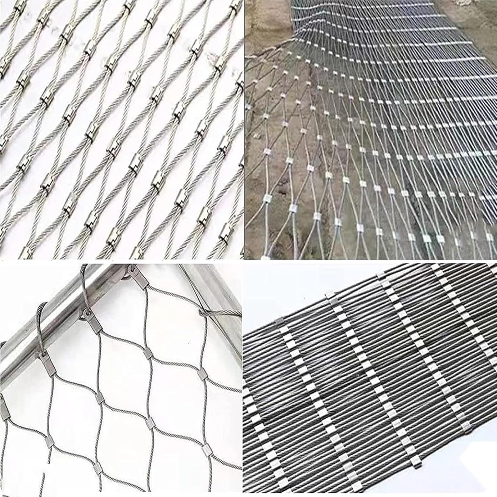 Rete di Sicurezza in Acciaio Inossidabile 304 per Recinzione di Protezione per Scale e balconi Rete di Sicurezza Resistente e affidabile Diametro 1,5 mm Colore 5 cm Dimensioni 0,8x3 m