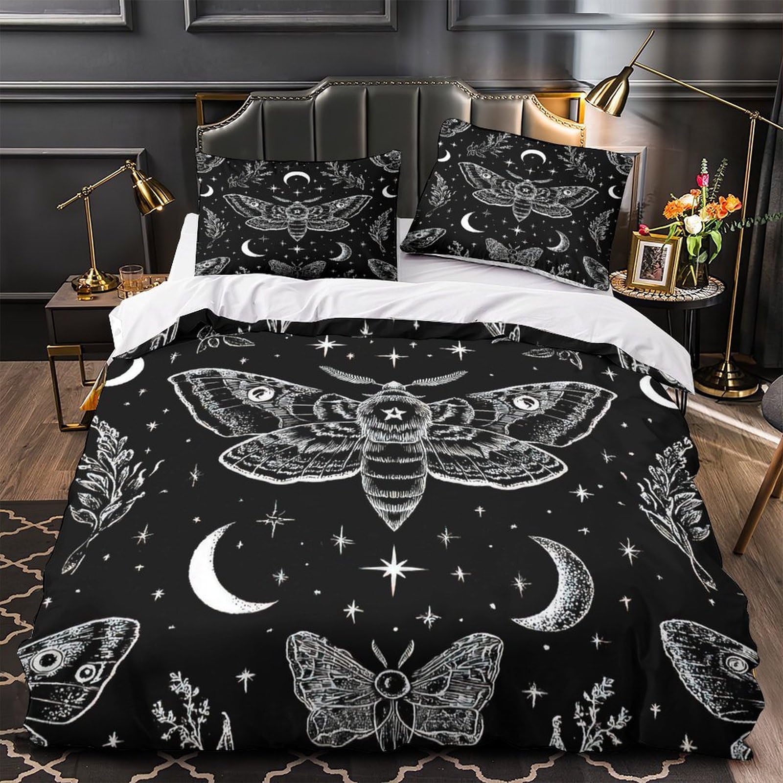 Parure de lit douce papillon de lune sommeil serein 135x200