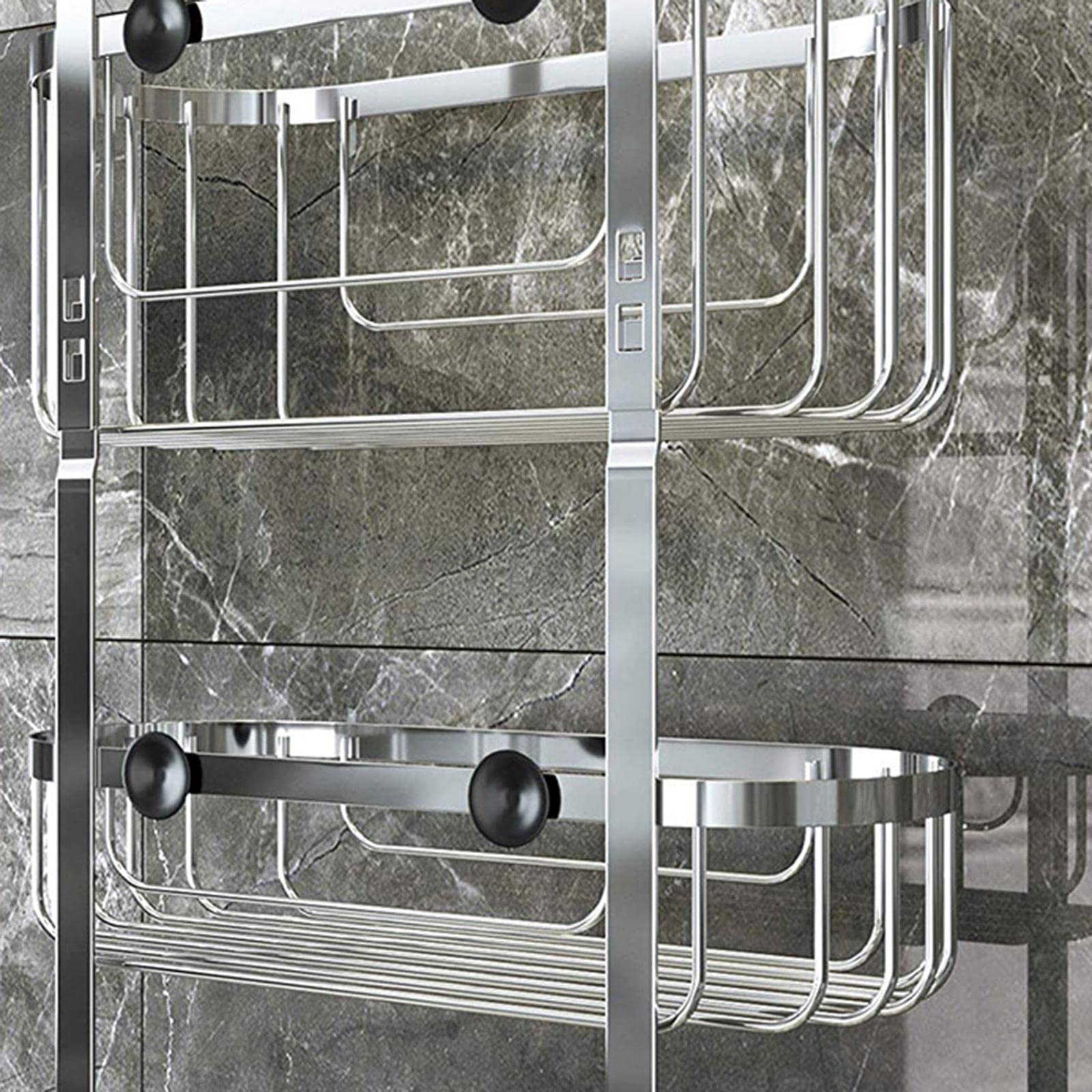 MERISHOPP™ Bathroom Shower Caddy Hanging Shelf Organizer Storage Holder Stainless Steel Chrome Plate 2
