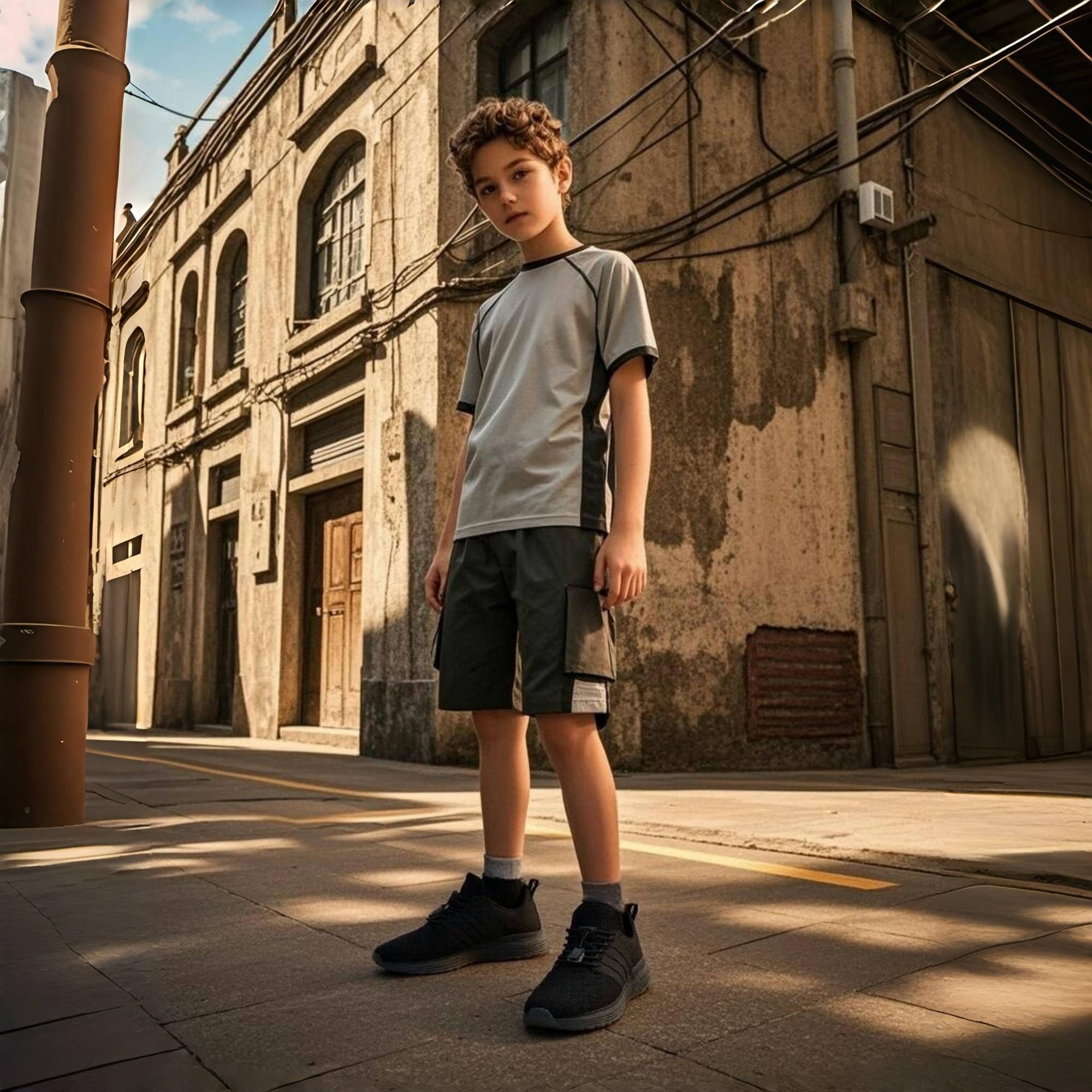 IGBAY Kids Running Shoes for Boys Sneakers Girls Tennis Athletic Shoes Comfortable Sport Breathable Black Size 4.5 Big Kid