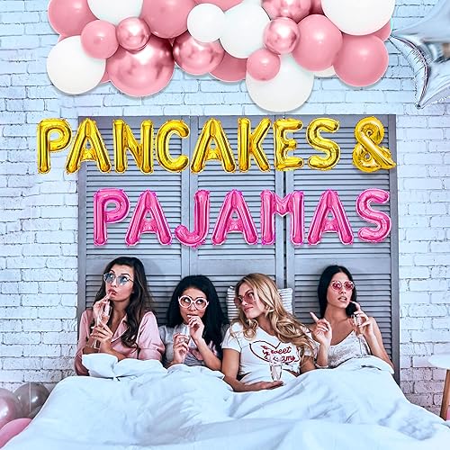 Miniatura 4 de LaVenty Decoración de panqueques y pijamas, globos, pijamas, decoración de fiesta, decoración de fiesta de pijamas, decoración de noche de niñas