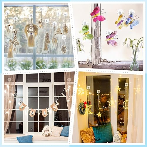 Miniatura 2 de VIS'V Ganchos de ventosa, ventosas pequeñas de 1.77 pulgadas con ganchos de metal, extraíbles y reutilizables, transparentes, 12 unidades