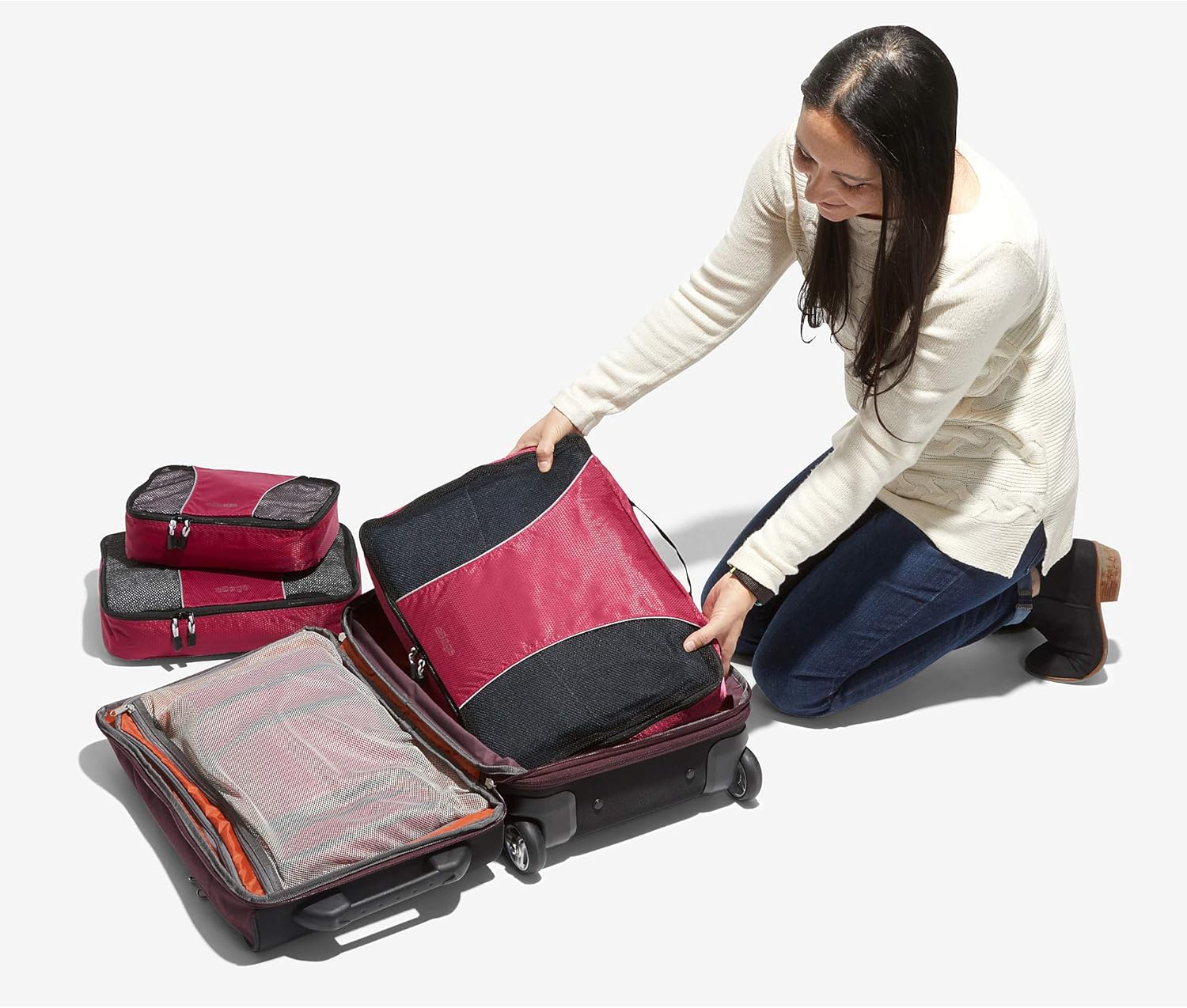  | ebags Classic 6pc Packing Cubes (Eggplant) | Packing Organizers