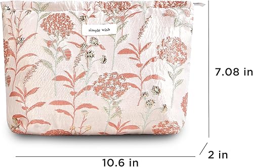 Miniatura 5 de Sminra Bolsa de maquillaje, bolsa de cosméticos, bolsa de aseo de lona para mujer, bolsa con cremallera, organizador de accesorios de viaje, Diente
