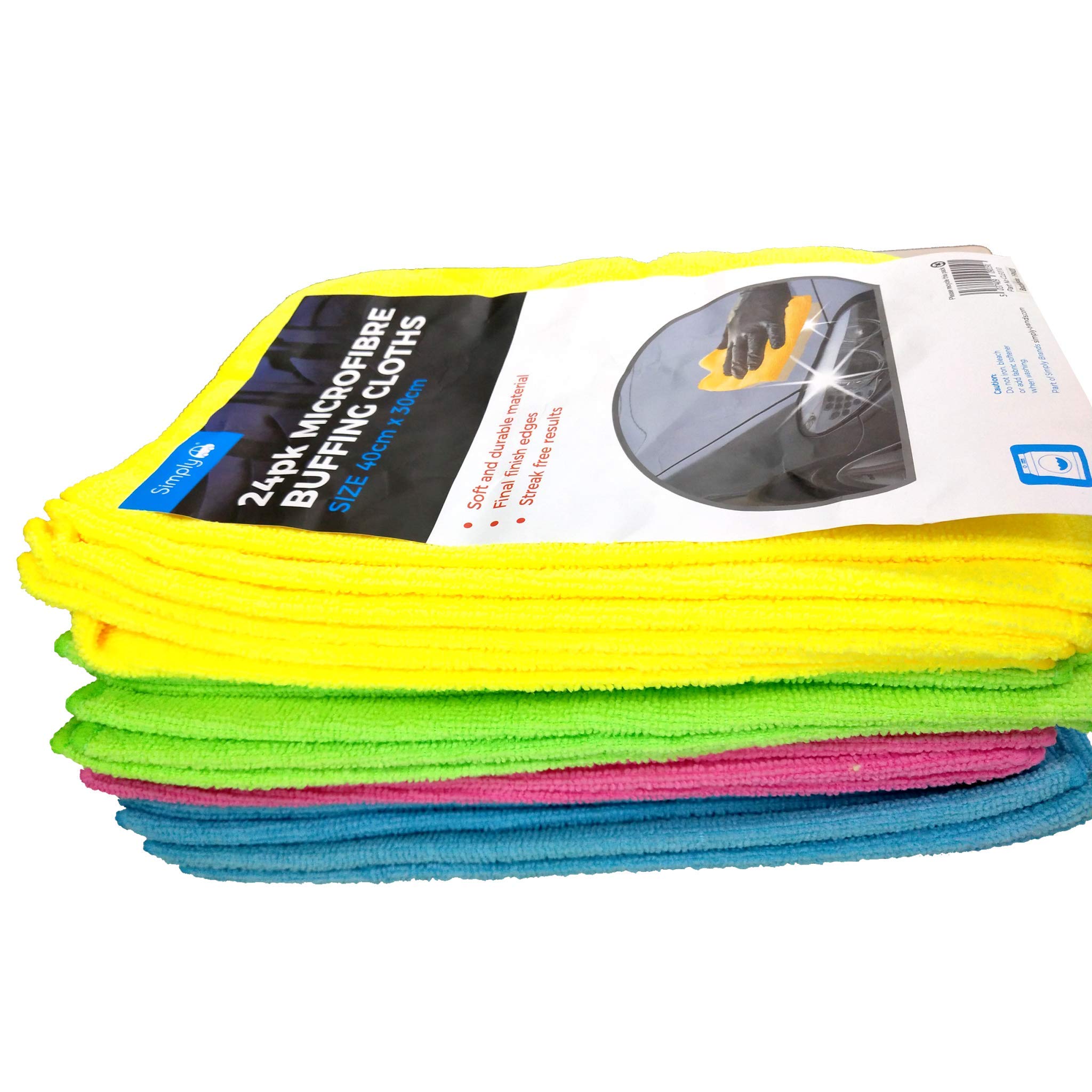 24 Microfibre Car Cleaning Soft Cloths Buffing Wax Wash Polish Towel Duster