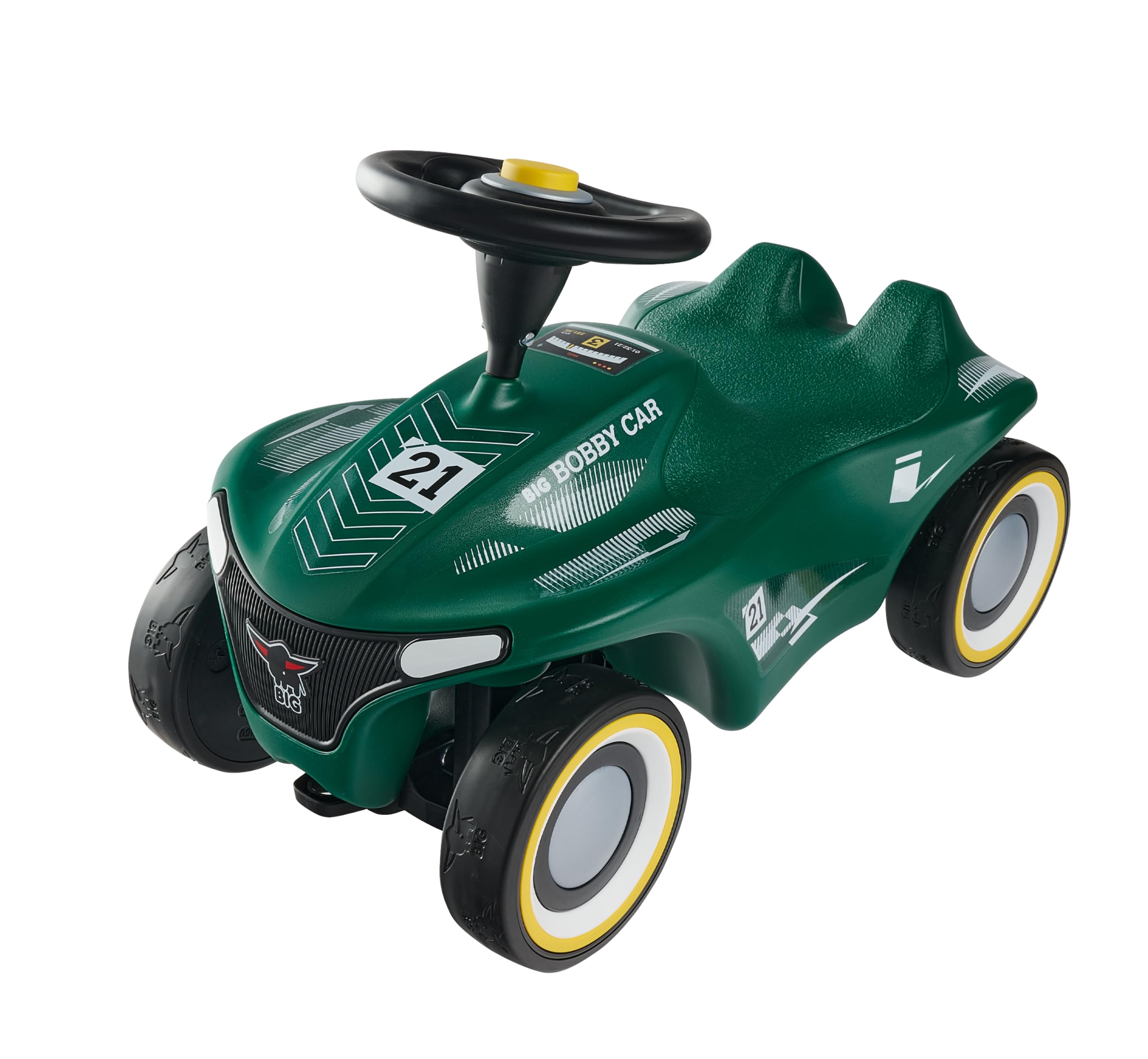 Big Bobby Car Neo RS grün - Rennwagen Rutschauto Kinderfahrzeug mit Flüsterreifen für leise Fahrgeräusche und Guten Grip, ergonomischer Sitz mit Kniemulde, Kleiner Wendekreis, ab 12 Monaten