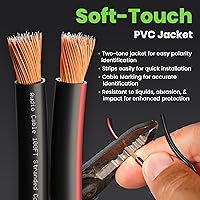 Vista 2 de GEARit Cable de altavoz de calibre 12, cable de altavoz de 20 pies para audio de automóvil, cine en casa, CCA (negro)