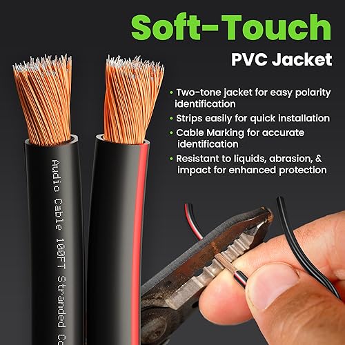 Miniatura 2 de GearIT Pro Series 14AWG Cable de altavoz calibre 14 AWG (100 pies100.0 ft), gran uso para altavoces de cine en casa y altavoces de automóvil, color
