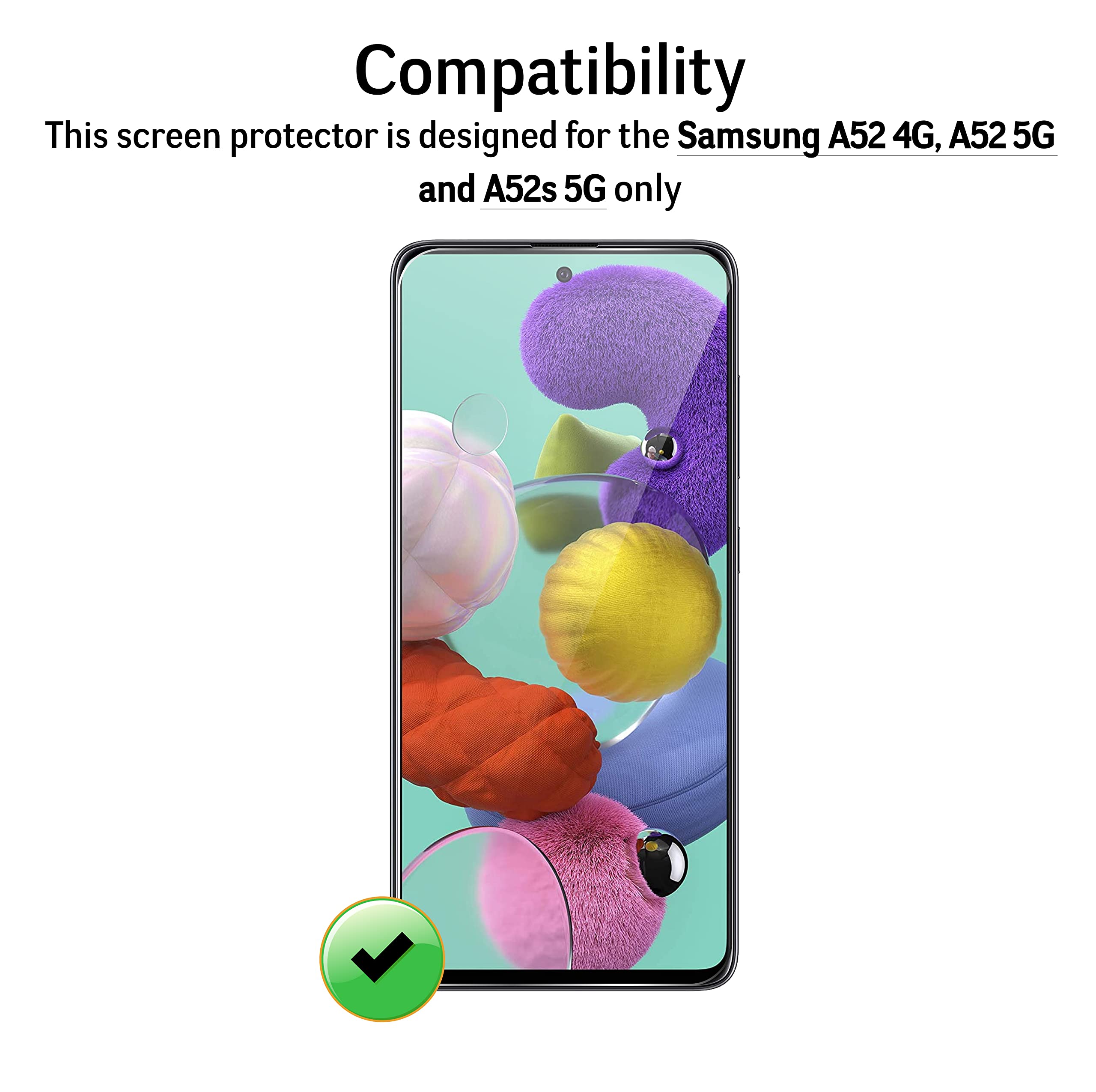 Ochraniacz ekranu do Samsung Galaxy A52 4G / A52 5G / A52S 5G [3 sztuki] szkło hartowane na ekranu, screen protector ochronne ekran