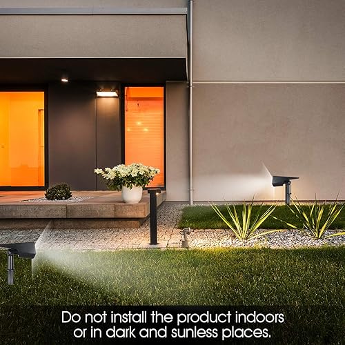 Miniatura 4 de Focos solares para exteriores, IP65, impermeables, 20 LED, focos solares para paisaje, luces de pared alimentadas por energía solar, mejor para