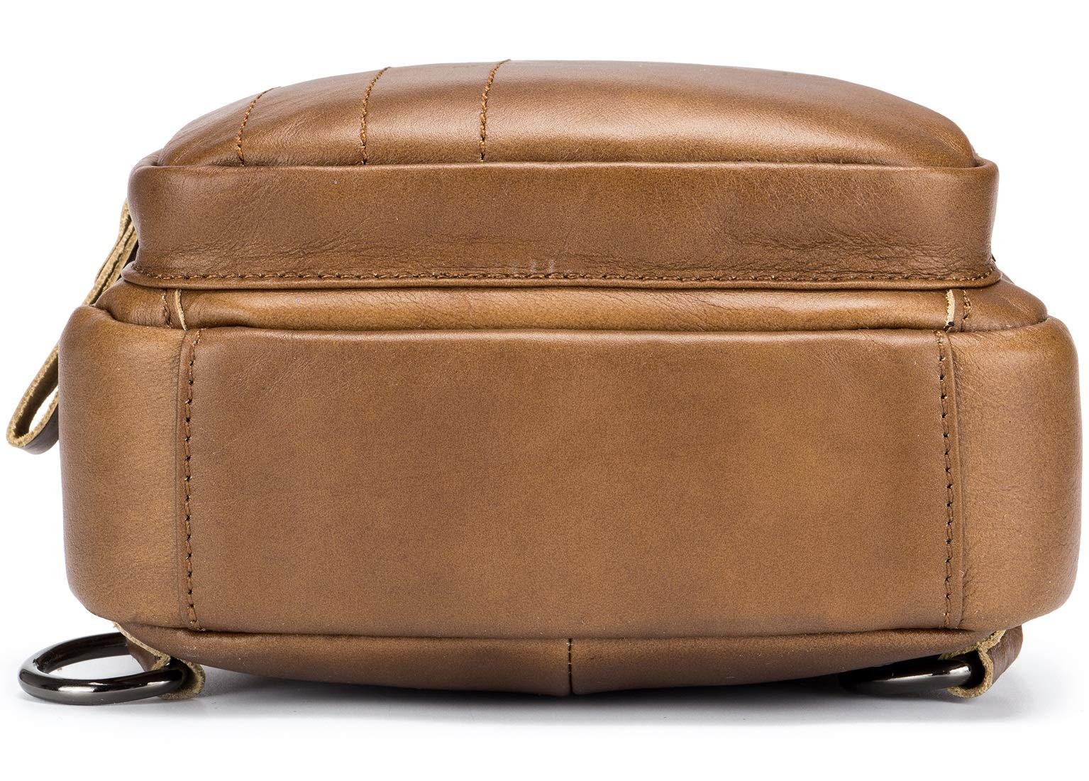 BULLCAPTAIN Leather Men Sling Bag Casual Crossbody Chest Bags Travel Daypack