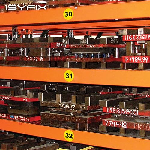 Miniatura 32 de iSYFIX Calcomanías amarillas de números consecutivos – 1 a 100, 2 pulgadas, 1 juego – Vinilo autoadhesivo de alta calidad, ideal para inventario