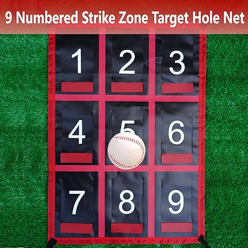 Miniatura 3 de Numbered Strike Zone Target for Baseball Softball net,Throwing Pitching Hitting Batting Catching Practice Targets net with 9 Target Number
