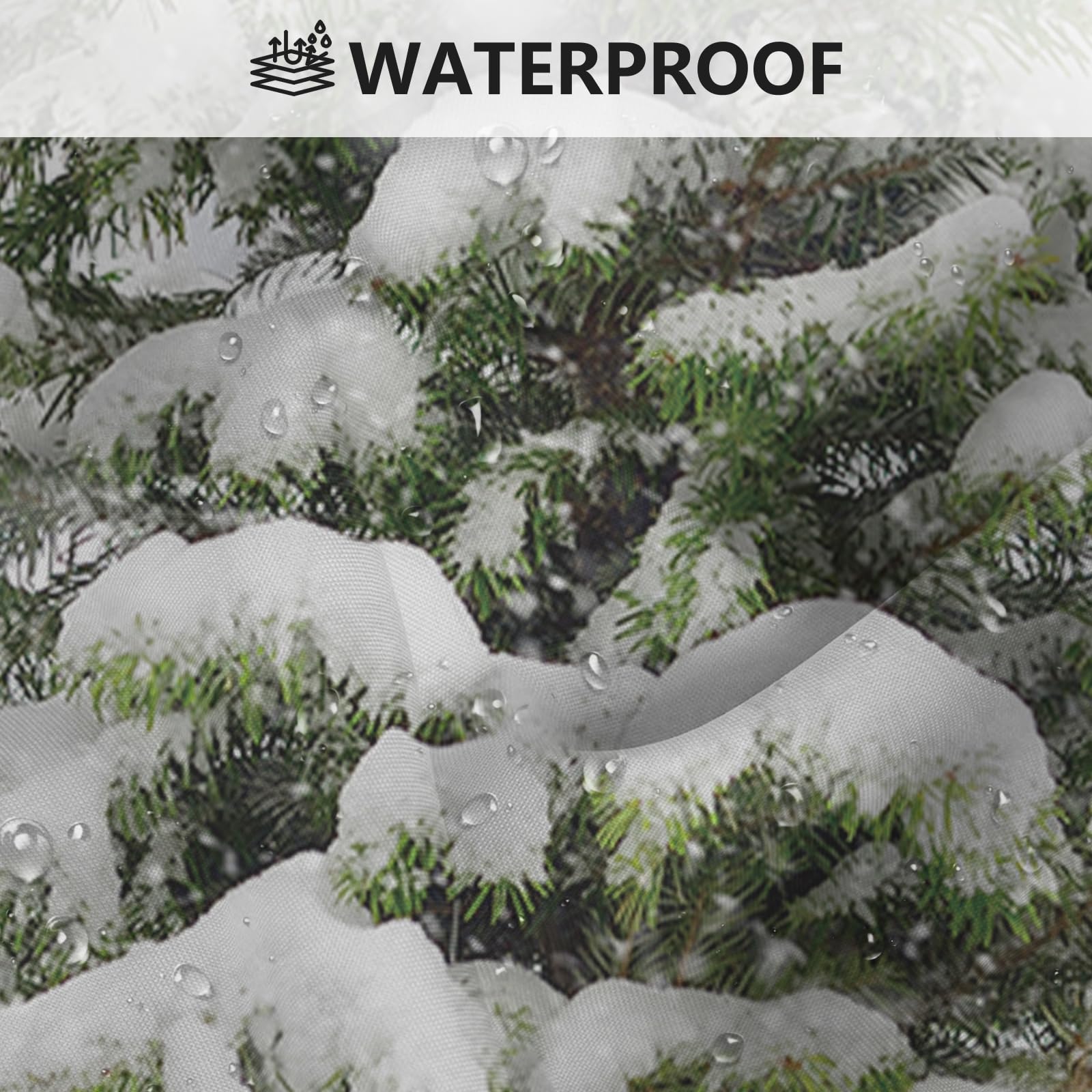 MEHOFOND Set di 4 tende da doccia invernali natalizie con tappeti antiscivolo copriwater e tappetino da bagno innevato foresta naturale nevicata set tenda da doccia invernale scena naturale natalizia