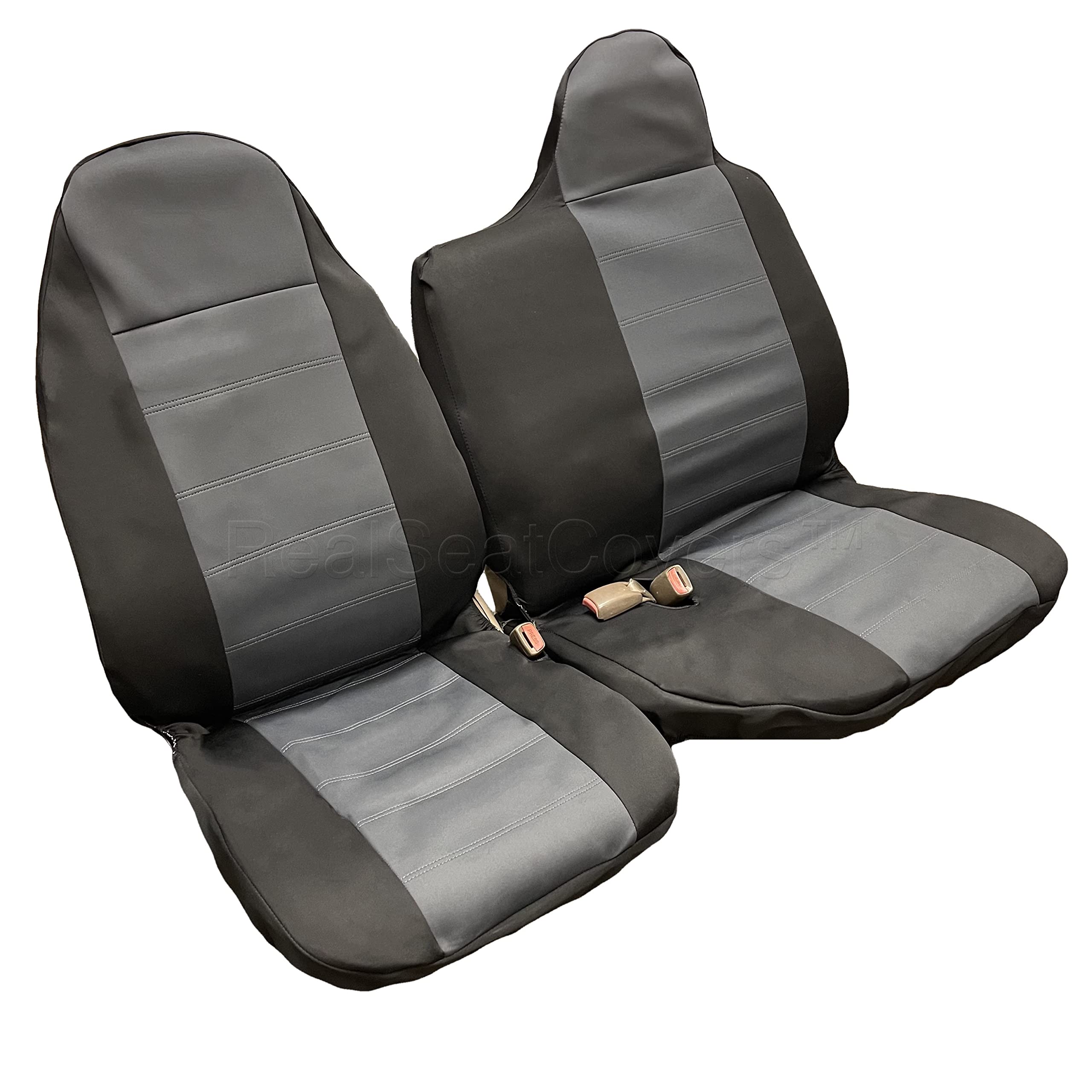 RealSeatCovers 100% Waterproof Neoprene A77 Regular Cab RCab 60/40 Split Bench Seat Cover Molded Headrest for Ford Ranger 1998-2001 (Black)