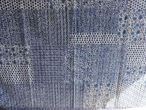 Miniatura 5 de Sophia-Art Tribal Asian Textiles Indigo Color Bloque de mano Impreso Kantha Quilt, Twin Size Patchwork Cotton Bedspread, Hecho
