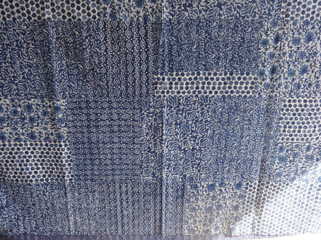 Tribal Asian Textiles Indio Mano Impresión De Bloque Colcha