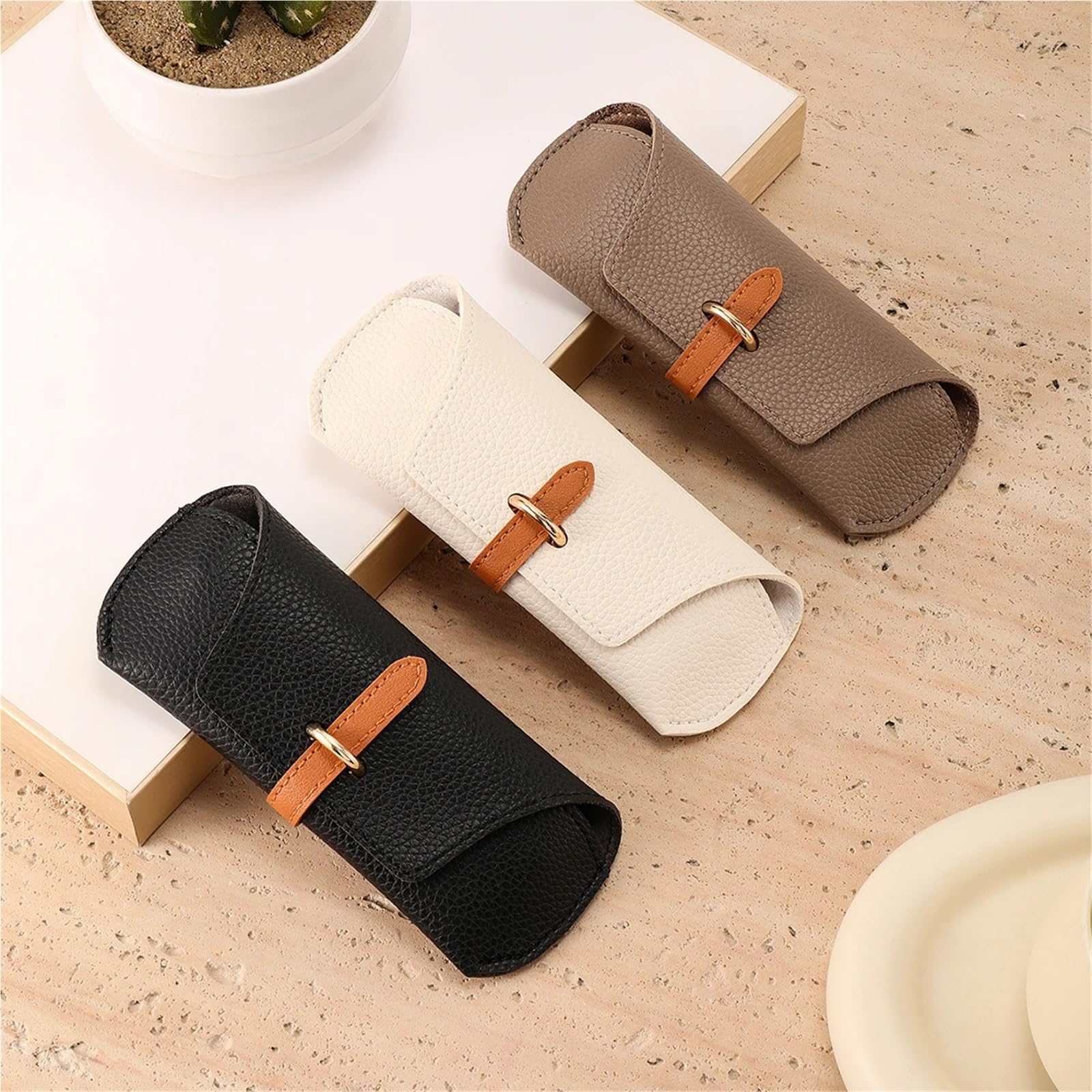 Sonnenbrillen etui 1 Stück Brillenetui Aus PU-Leder Lesetasche For Damen Und Herren Sonnenbrillenaufbewahrung Brillenbox Brillenschutz für Stilvoll Tragbar