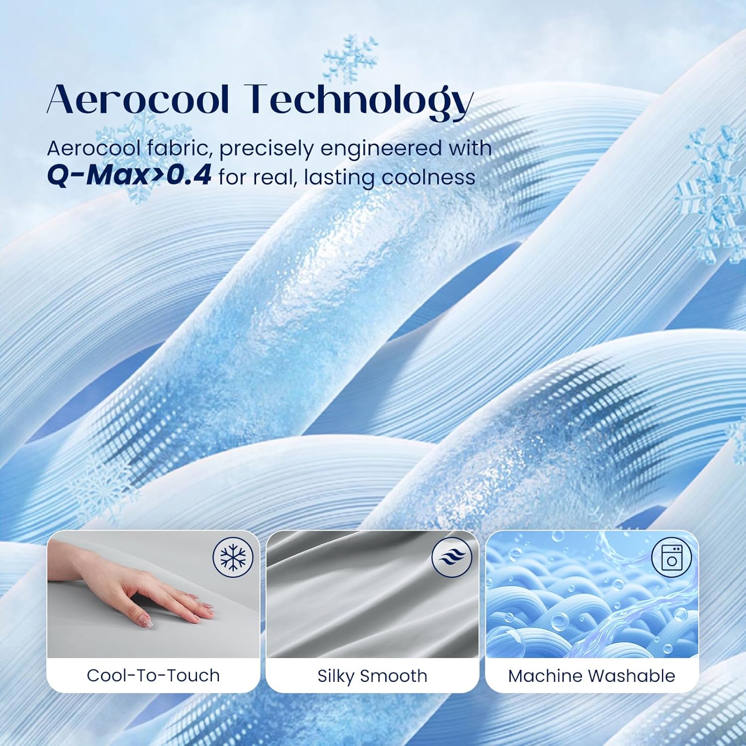 Dream Valley® Cooling Pillow Cases for Hot Sleepers, Envelope Pillowcases Standard/Queen Size Set of 2, Silky Soft, Breathable Cooling Fabric for Deep Sleep, Cool Grey, 20''×30'' - Image 3