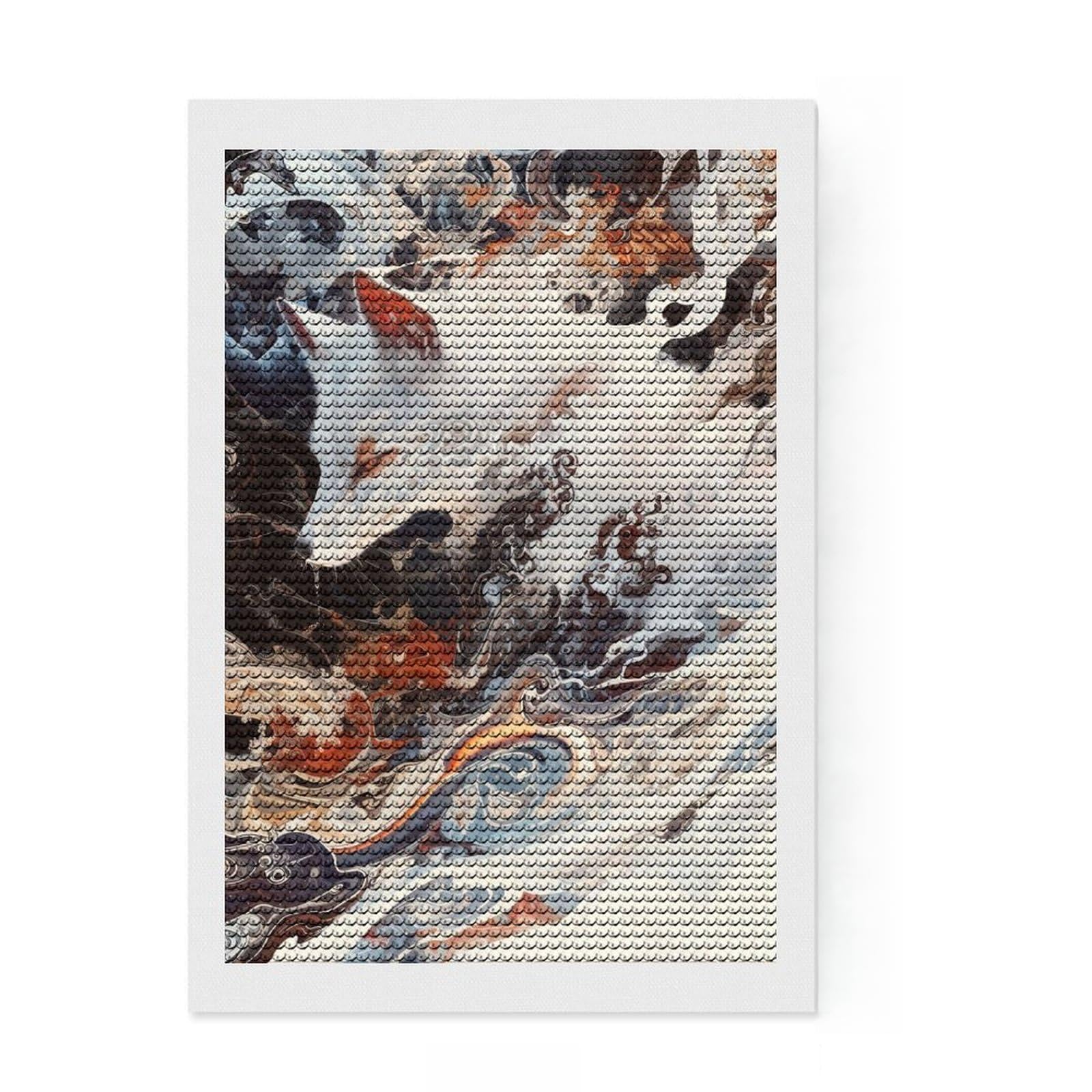 Junmoney Mystic Fox Full Drill Diamond Painting Kit 8"x12", for Adults, Relaxing DIY Hobby, Living Room Decor, Birthday Gift